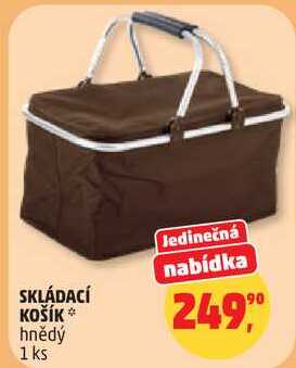 SKLÁDACÍ KOŠÍK hnědý, 1 ks