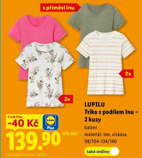 LUPILU Triko s podílem Inu - 2 kusy 