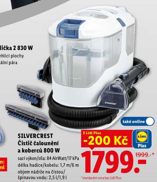 SILVERCREST Čistič čalounění a koberců 800 W  