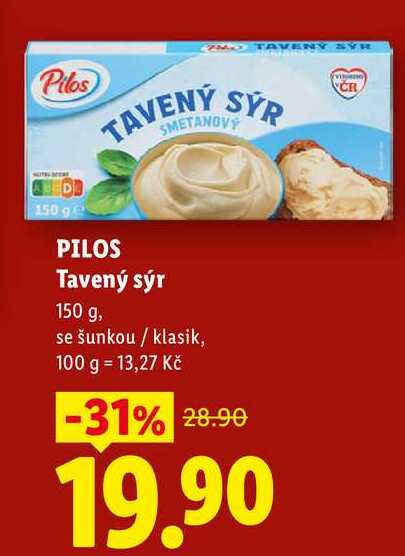 PILOS Tavený sýr, 150 g 