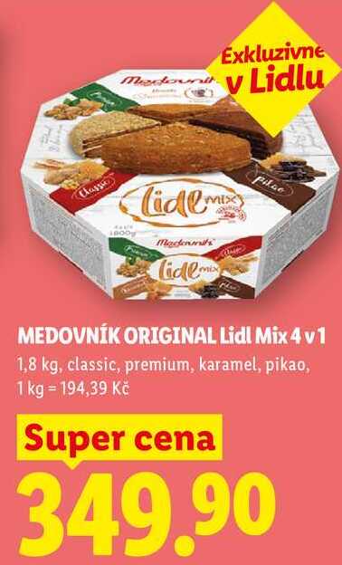 MEDOVNÍK ORIGINAL Lidl Mix 4 v 1, 1,8 kg