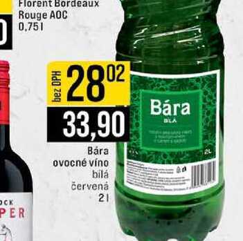 Bára ovocné víno červená bílá 2l