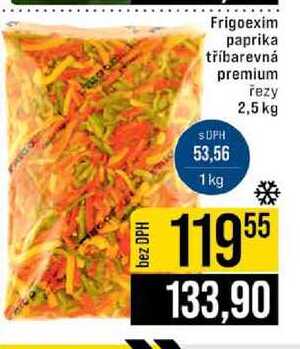 Frigoexim paprika tříbarevná premium řezy 2,5 kg 