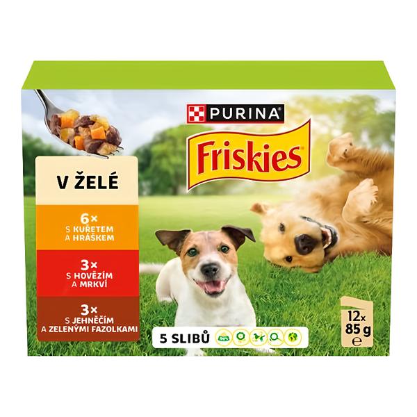 Friskies Adult kapsičky pro psy hovězí, kuře, jehněčí v želé 12x85g