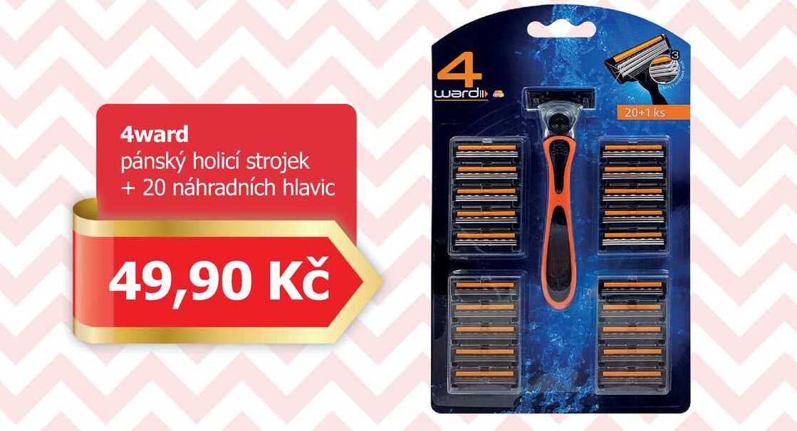 4 warda pánský holící strojek + 20 hlavic