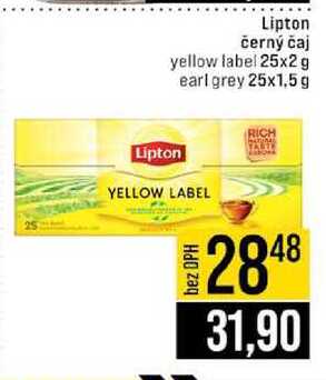 Lipton černý čaj yellow label 25x2g earl grey 25x1,5 g