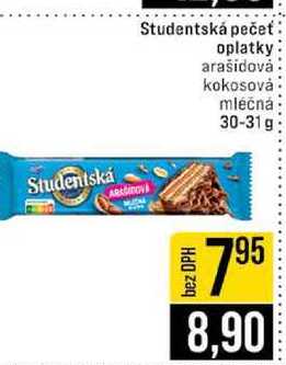Studentská pečeť oplatky arašidová kokosová mléčná 30-31 g