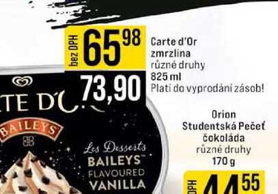 Carte d'Or zmrzlina různé druhy 825 ml