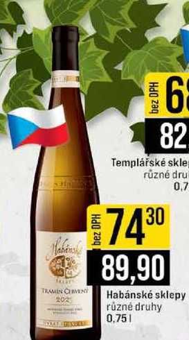 Habánské sklepy různé druhy 0,75l 