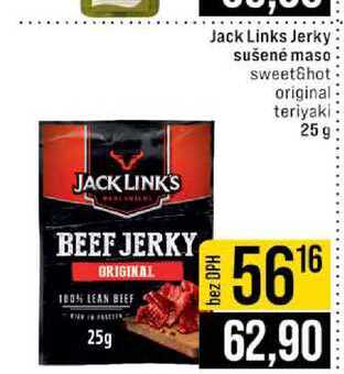 Jack Links Jerky sušené maso sweet&hot original teriyaki 25g