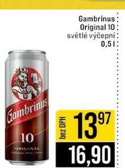 Gambrinus Original 10 světlé výčepni 0,5l 