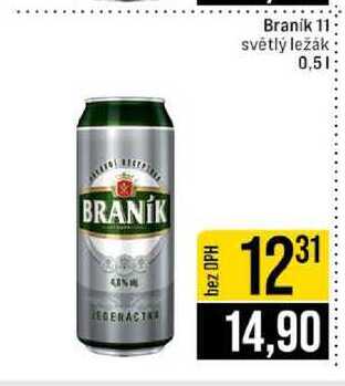 Braník 11 světlý ležák 0,5l