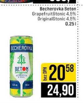 Becherovka Beton Grapefruit&tonic 4.5% Original&tonic 4.5% 0.25l
