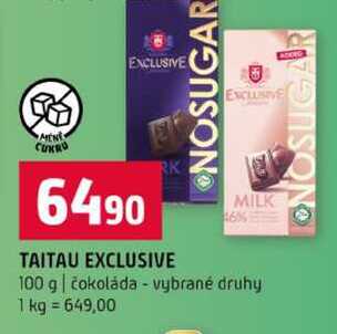TAITAU EXCLUSIVE 100 g čokoláda vybrané druhy 