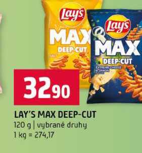 LAY'S MAX DEEP-CUT 120 g vybrané druhy 
