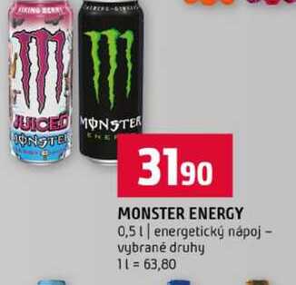 MONSTER ENERGY 0,5l energetický nápoj vybrané druhy