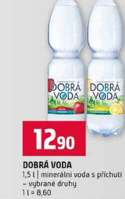 DOBRÁ VODA 1,5 l minerální voda s příchutí vybrané druhy 