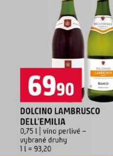 DOLCINO LAMBRUSCO DELL'EMILIA 0,75l víno perlivé vybrané druhy