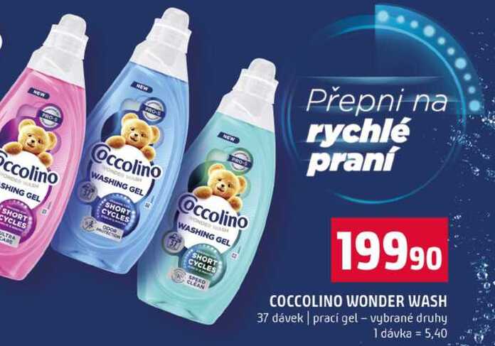 COCCOLINO WONDER WASH 37 dávek prací gel vybrané druhy 