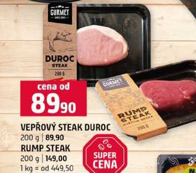 VEPŘOVÝ STEAK DUROC RUMP STEAK 200 g 