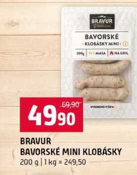 BRAVUR BAVORSKÉ MINI KLOBÁSKY 200 g