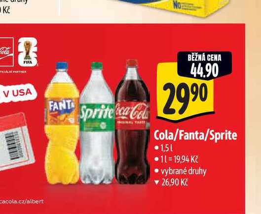 Coca Cola/Fanta/Sprite 1,5 l
