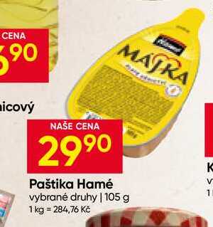 Hamé Paštika 105g, vybrané druhy