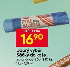 Dobrý výběr Sáčky do koše zatahovací 60l 10 ks