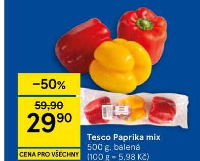 Tesco Paprika mix, 500 g. balená