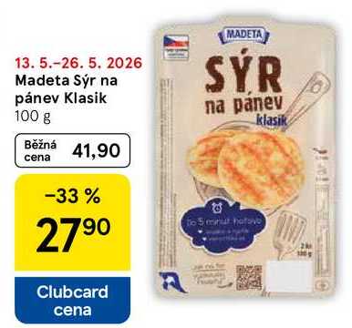 Madeta Sýr na pánev Klasik, 100 g  