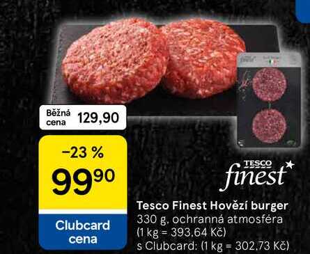 Tesco Finest Hovězí burger, 330 g 