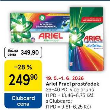 Ariel Prací prostředek, 26-40 PD, více druhů