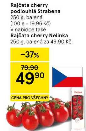 Rajčata cherry podlouhlá Strabena, 250 g. balená