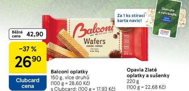 Balconi oplatky, 150 g, více druhů