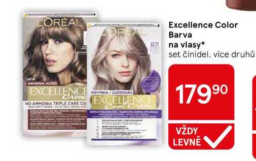Excellence Color Barva na vlasy, set činidel, více druhů