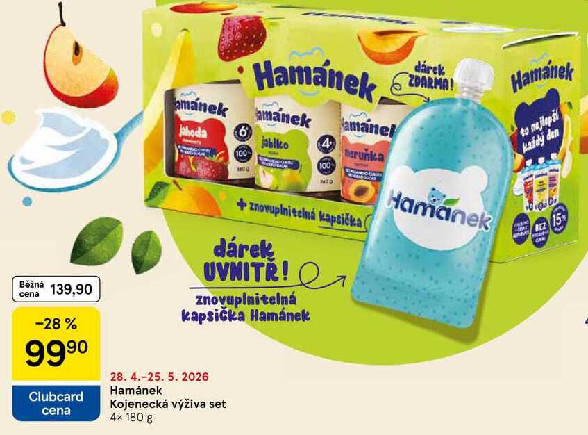 Hamánek Kojenecká výživa set, 4x 180 g  