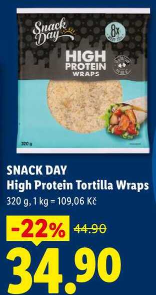 SNACK DAY High Protein Tortilla Wraps, 320 g