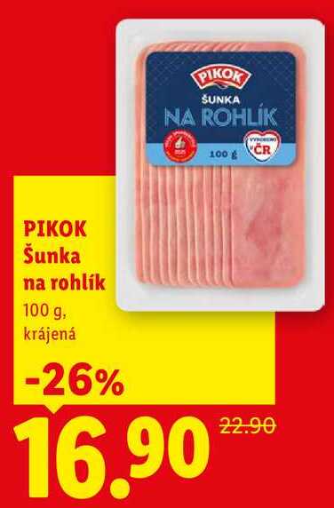 PIKOK Šunka na rohlík, 100 g