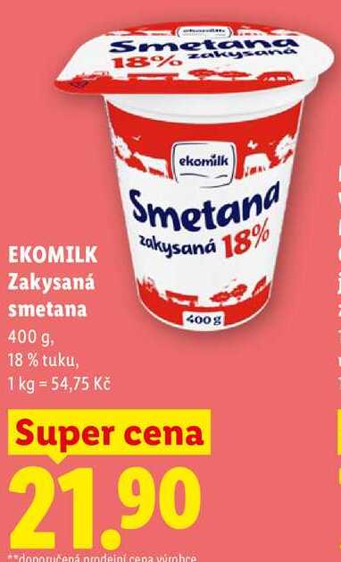 EKOMILK Zakysaná smetana, 400 g