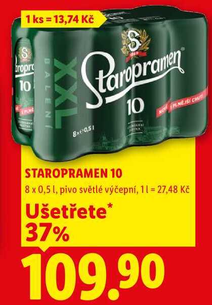 STAROPRAMEN 10, 8x 0,5 l