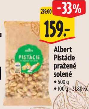 Albert Pistácie pražené solené, 500 g