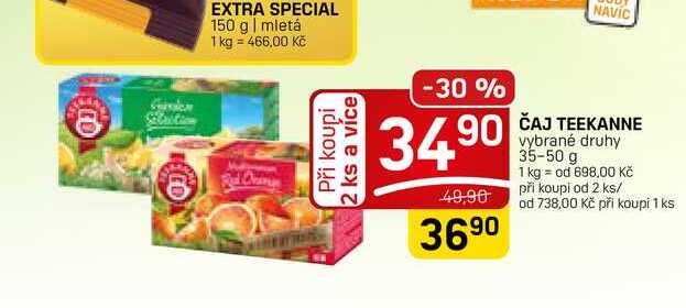 ČAJ TEEKANNE vybrané druhy 35-50 g 