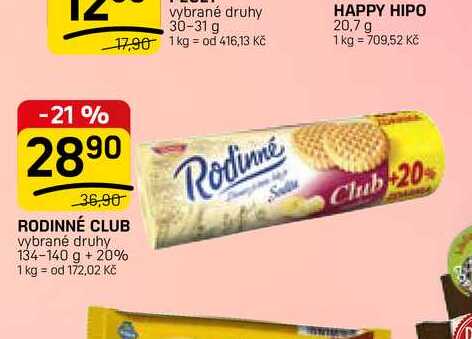 RODINNÉ CLUB vybrané druhy 134-140 g