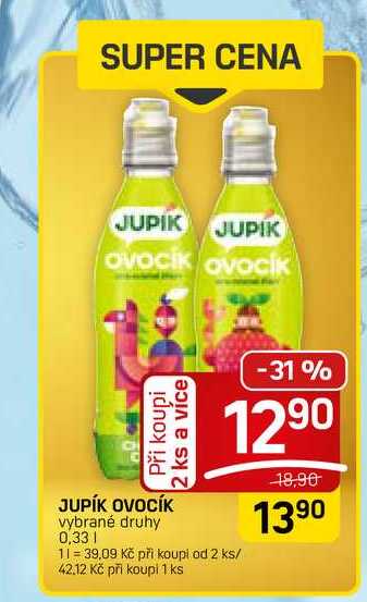 JUPÍK OVOCÍK vybrané druhy 0,33l