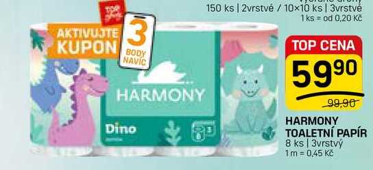 HARMONY TOALETNÍ PAPÍR 8 ks | 3vrstvý