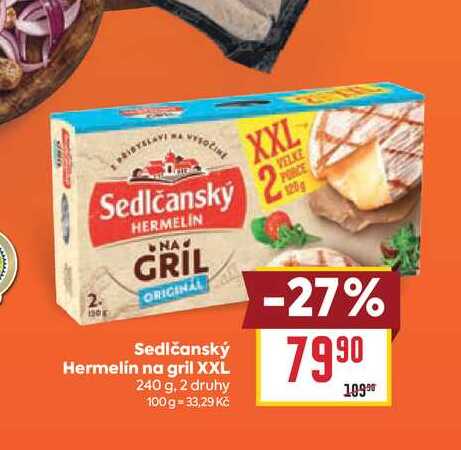 Sedlčanský Hermelín na gril XXL 240 g
