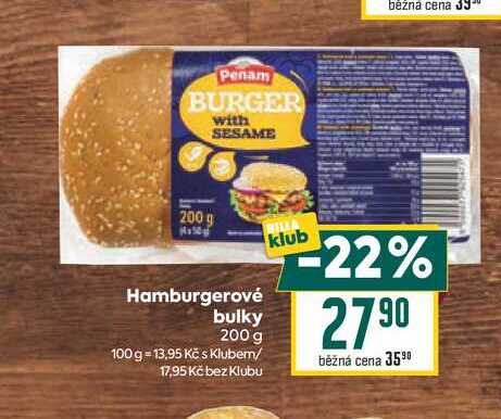 Hamburgerové bulky 200 g