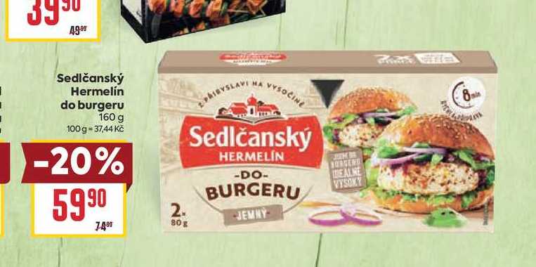 Sedlčanský Hermelín do burgeru 160 g