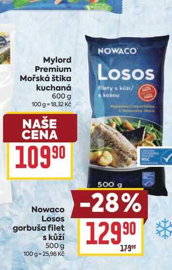 Nowaco Losos gorbuša filet s kůží 500 g