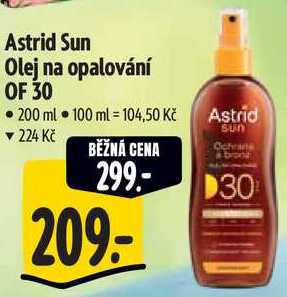 Astrid Sun Olej na opalování OF 30, 200 ml